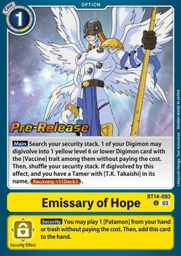 Emissary of Hope (BT14-093) - Promos: Blast Ace (Uncommon) [BT-14P-BT14-093]