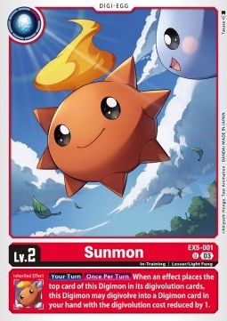 Sunmon (EX5-001) (V.1) - Animal Colosseum (Uncommon) [EX-05-001]