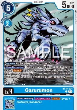 Garurumon (BT15-024) - Exceed Apocalypse (Common) [BT-15-024]
