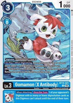 Gomamon (X Antibody) (BT15-021) - Exceed Apocalypse (Uncommon) [BT-15-021]