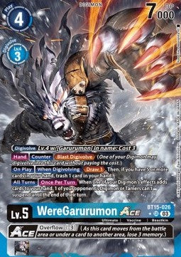 WereGarurumon Ace (BT15-026) (V.2) - Exceed Apocalypse (Alternative Art) [BT-15-026]