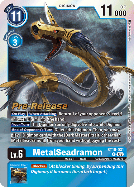 MetalSeadramon (BT15-031) - Promos: Exceed Apocalypse (Rare) [BT-15P-BT14-031]