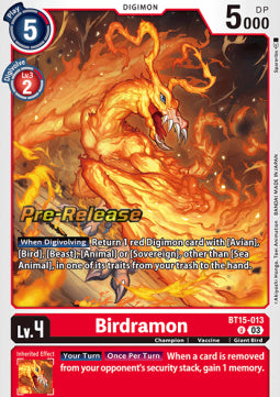 Birdramon (BT15-013) - Promos: Exceed Apocalypse (Uncommon) [BT-15P-BT15-013]