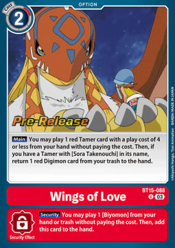Wings of Love (BT15-088) - Promos: Exceed Apocalypse (Uncommon) [BT-15P-BT15-088]
