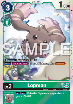 Lopmon (ST17-03) (V.1) - Advanced Deck: Double Typhoon (Super Rare) [ST-17-003]