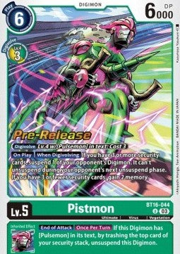 Pistmon (BT16-044) - Promos: Beginning Observer (Uncommon) [BT-16P-BT16-044]