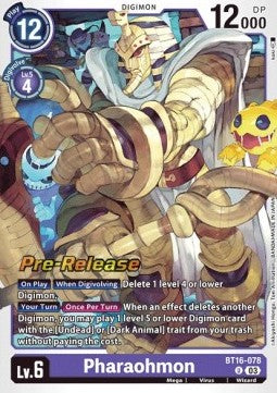 Pharaohmon (BT16-078) - Promos: Beginning Observer (Uncommon) [BT-16P-BT16-078]