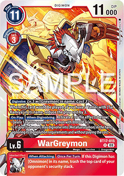 WarGreymon (BT17-015) - Secret Crisis (Rare) [BT-17-015]
