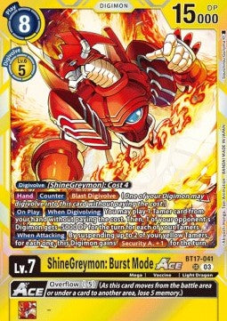 ShineGreymon: Burst Mode Ace (BT17-041) (V.1) - Secret Crisis (Super Rare) [BT-17-041]