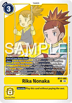 Rika Nonaka (BT17-085) (V.1) - Secret Crisis (Uncommon) [BT-17-085]
