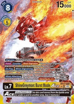 ShineGreymon: Burst Mode Ace (BT17-041) (V.2) - Secret Crisis (Alternative Art) [BT-17-041]