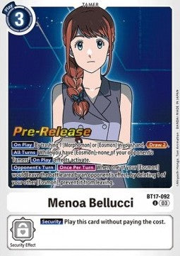 Menoa Bellucci (BT17-092) - Promos: Secret Crisis (Uncommon) [BT-17P-BT17-092]