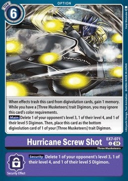 Hurricane Screw Shot (EX7-071) (V.1) - Digimon Liberator (Uncommon) [EX-07-071]