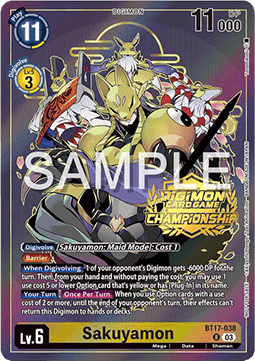 Sakuyamon (BT17-038) - Championship 2024 Promos (Alternative Art) [CP24-BT17-038]