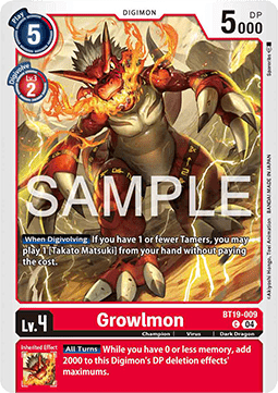 Growlmon (BT19-009) - Special Booster Ver 2.5 (Common) [SB2.5-BT19-009]