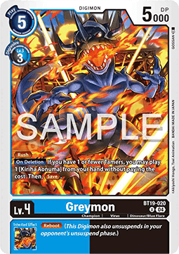 Greymon (BT19-020) - Special Booster Ver 2.5 (Uncommon) [SB2.5-BT19-020]