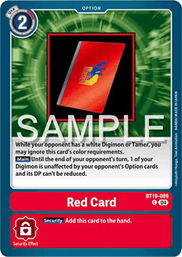 Red Card (BT19-089) - Special Booster Ver 2.5 (Common) [SB2.5-BT19-089]