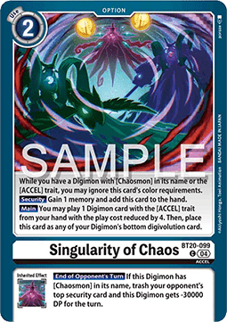 Singularity of Chaos (BT20-099) - Special Booster Ver 2.5 (Common) [SB2.5-099]