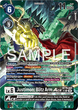Justimon: Blitz Arm Ace (BT19-064) (V.2) - Special Booster Ver 2.5 (Alternative Art) [SB2.5-BT19-064]