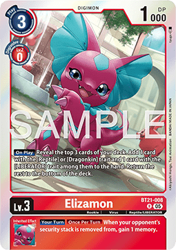Elizamon (BT21-008) (V.1) - World Convergence (Rare) [BT-21-008]