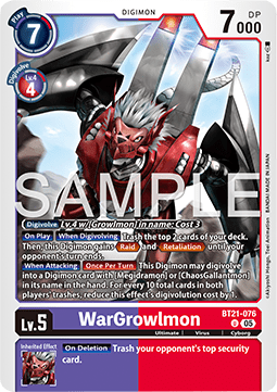 WarGrowlmon (BT21-076) - World Convergence (Uncommon) [BT-21-076]