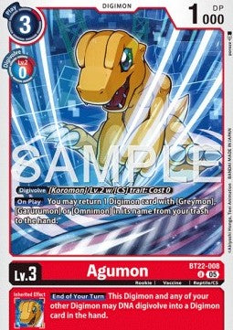 Agumon (BT22-008) - Cyber Eden (Uncommon) [BT-22-008]
