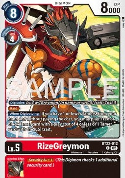 RizeGreymon (BT22-012) - Cyber Eden (Common) [BT-22-012]