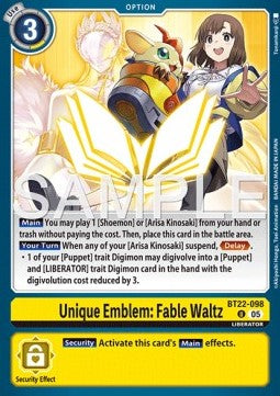 Unique Emblem: Fable Waltz (BT22-098) - Cyber Eden (Uncommon) [BT-22-098]