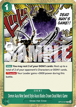 Demon Aura Nine Sword Style Asura Blades Drawn Dead Man's Game (OP12-037) (V.1) - Legacy of the Master (Rare) [OP12-037]
