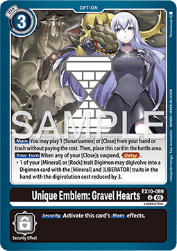 Unique Emblem: Gravel Hearts (EX10-069) (V.1) - Sinister Order (Uncommon) [EX-10-069]