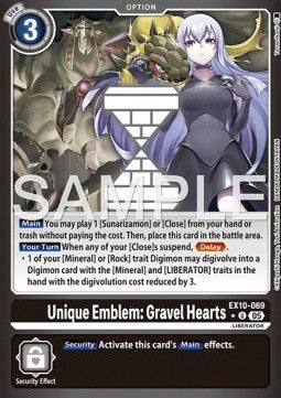 Unique Emblem: Gravel Hearts (EX10-069) (V.2) - Sinister Order (Alternative Art) [EX-10-069]