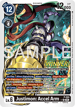 Justimon: Accel Arm (P-203) - Official Tournament Pack Events (Alternative Art) [OTPE-P-203]