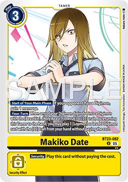 Makiko Date (BT23-082) (V.1) - Hackers' Slumber (Uncommon) [BT-23-082]