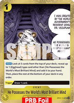 He Possesses the World's Most Brilliant Mind (OP07-114) (V.2) - The Best Vol.2 (Uncommon) [PRB02-OP07-114]