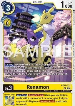 Renamon (BT17-031) - Advanced Deck: Amethyst Mandala (Alternative Art) [ST-22-BT17-031]