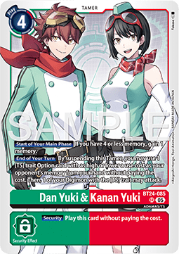 Dan Yuki & Kanan Yuki (BT24-085) (V.1) - Time Stranger (Super Rare) [BT-24-085]