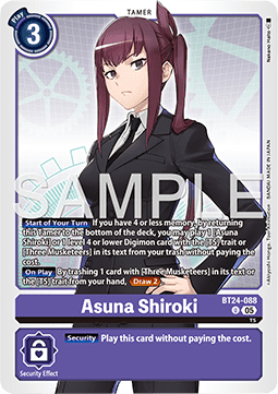 Asuna Shiroki (BT24-088) (V.1) - Time Stranger (Uncommon) [BT-24-088]