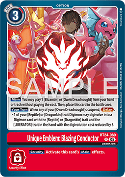 Unique Emblem: Blazing Conductor (BT24-089) - Time Stranger (Uncommon) [BT-24-089]