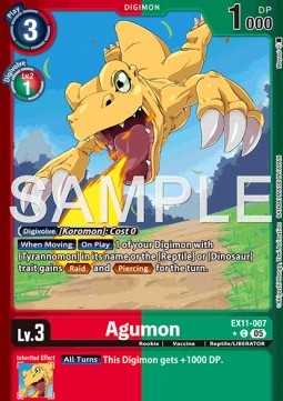 Agumon (EX11-007) (V.2) - Dawn of Liberator (Alternative Art) [EX-11-007]