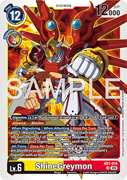 ShineGreymon (AD1-016) (V.1) - Digimon Generation (Super Rare) [AD-01-016]
